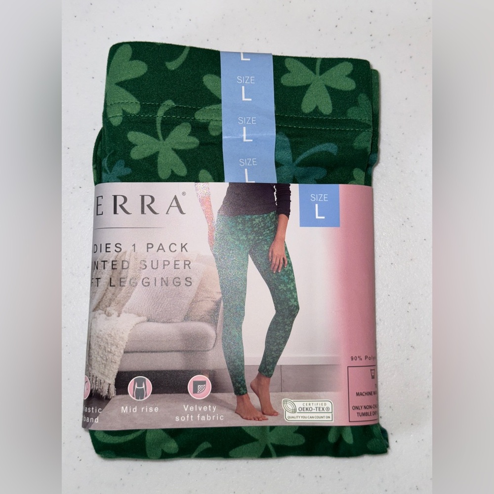 SERRA St. PATRICK's DAY Ladies Soft Legging LARGE OEKO-TEX spandex